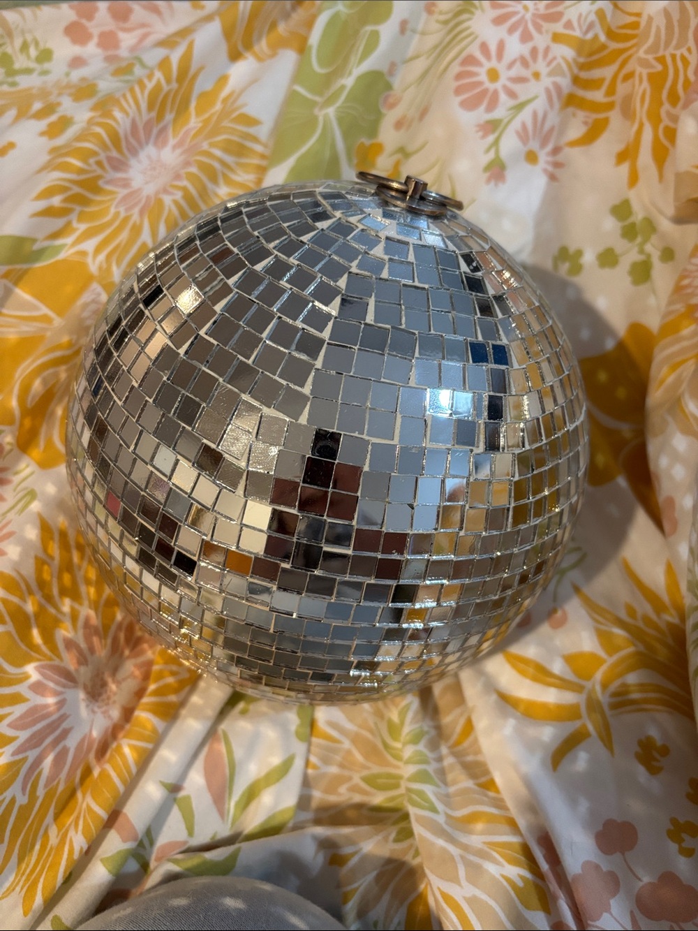 Silver Mirror Disco Ball Ornament - Unbranded